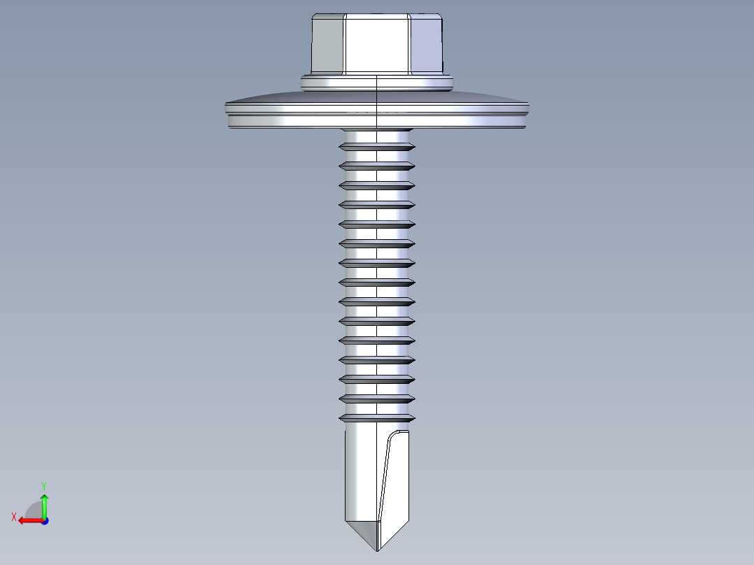 紧固件-IGES Drill-Tip Screw-01后视图