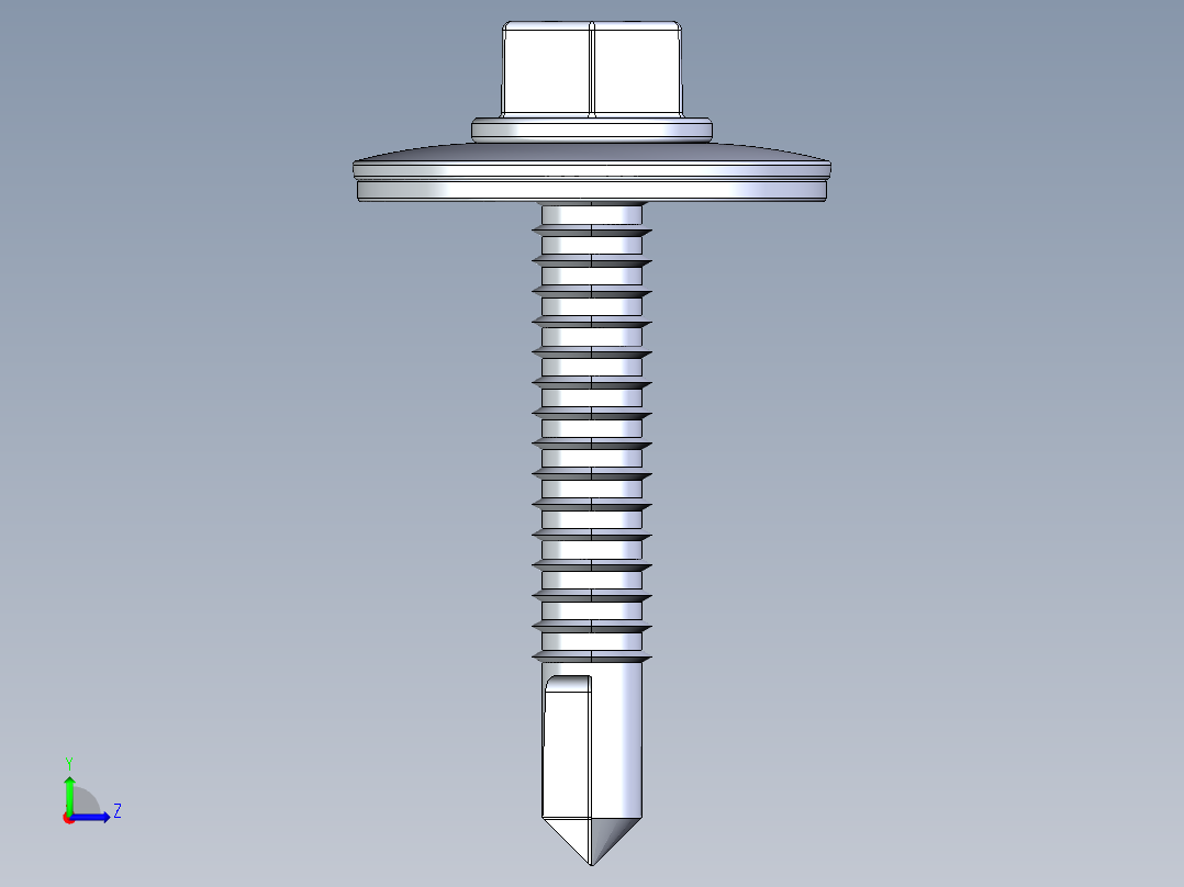 紧固件-IGES Drill-Tip Screw-01左视图