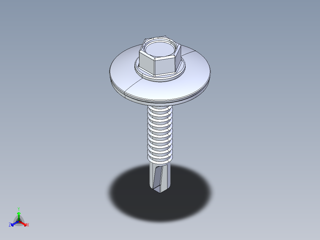 紧固件-IGES Drill-Tip Screw-01正等轴测图