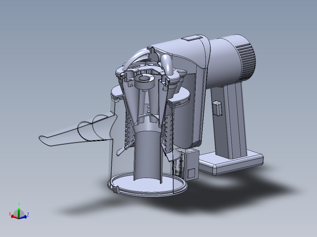 手持式车用多功能吸尘器结构设计（含三维图+仿真动画）