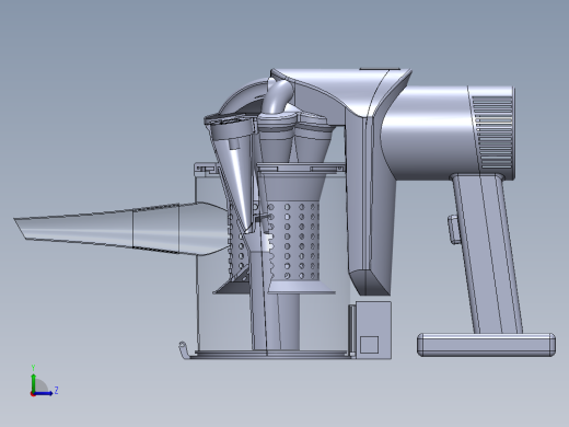 手持式车用多功能吸尘器结构设计（含三维图+仿真动画）左视缩略图