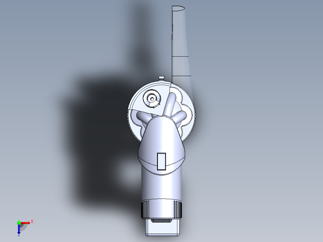 手持式车用多功能吸尘器结构设计（含三维图+仿真动画）俯视图