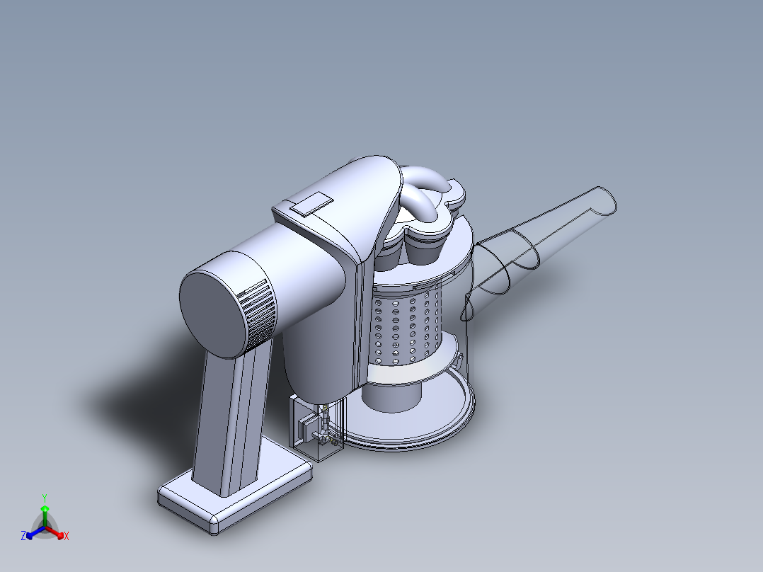 手持式车用多功能吸尘器结构设计（含三维图+仿真动画）正等轴测图