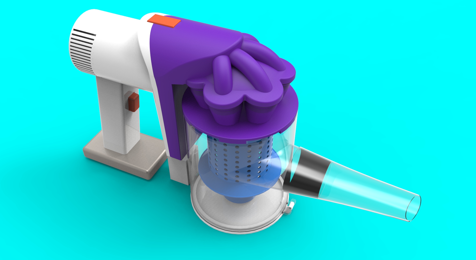 手持式车用多功能吸尘器结构设计（含三维图+仿真动画）