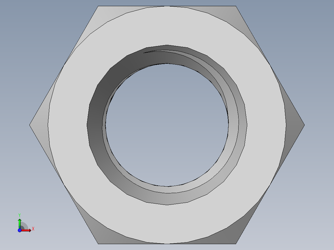 DIN 934 螺母-M7 Nut.SLDPRT前视图