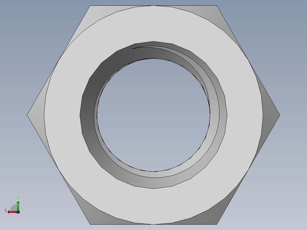 DIN 934 螺母-M7 Nut.SLDPRT后视图