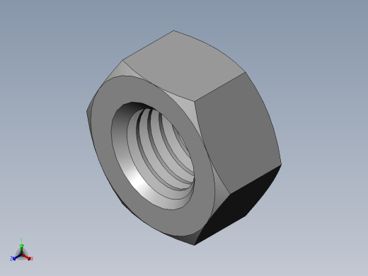 DIN 934 螺母-M7 Nut.SLDPRT正等轴测缩略图