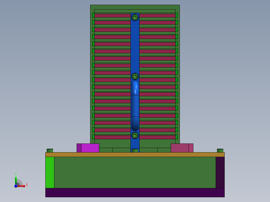 料架传送装置前视图