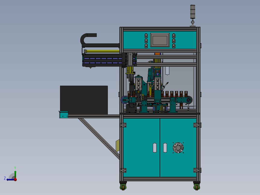 遮阳板铝管贴膜机自动化设备sw2016可编辑右视图