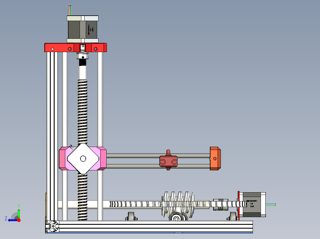 采用旋转技术的2.5D打印机右视图