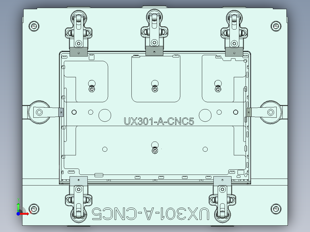 UX301-A-笔记本CNC工装夹具三维模型CNC5-7-15前视图