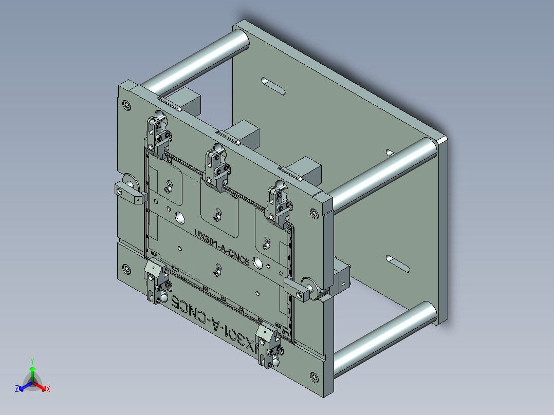 UX301-A-笔记本CNC工装夹具三维模型CNC5-7-15正等轴测图