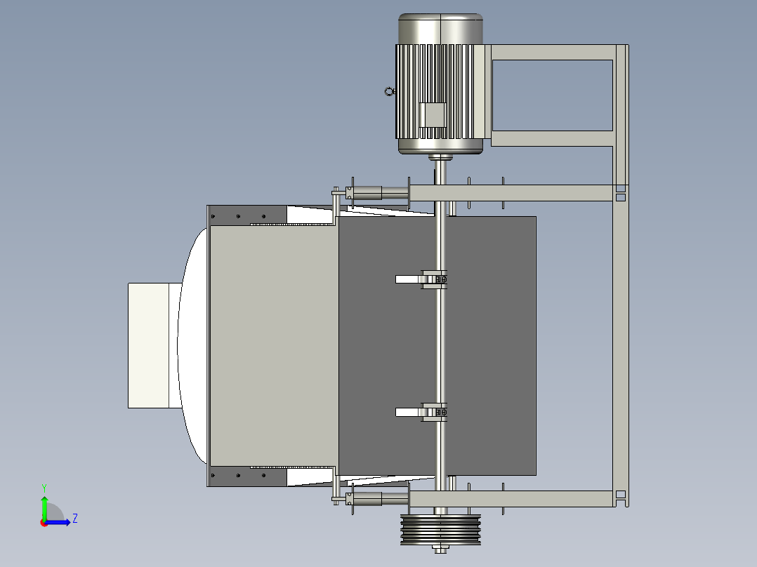 破碎筛分装置的设计与仿真creo5.0.zip左视图