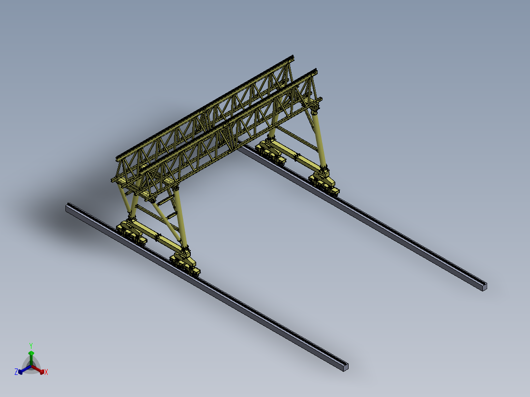 门座起重机龙门起重机正等轴测图