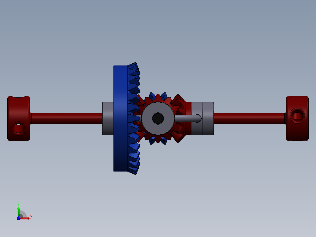 差速器演示机构简易3D图纸前视图