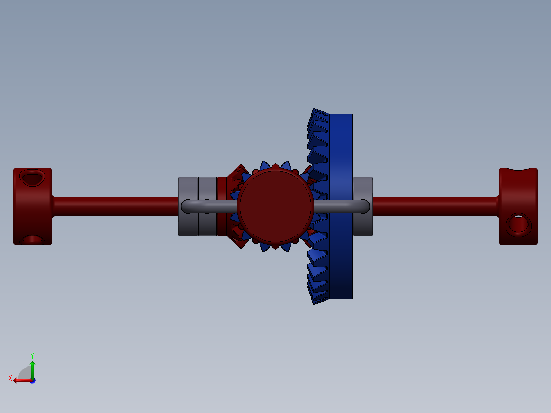 差速器演示机构简易3D图纸后视图