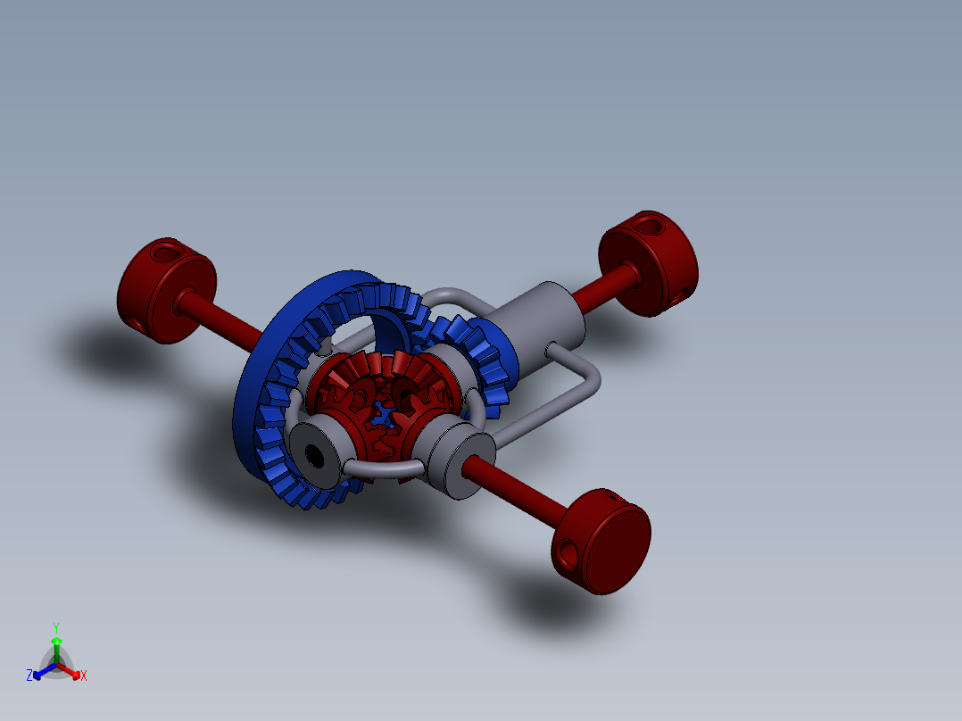 差速器演示机构简易3D图纸正等轴测图
