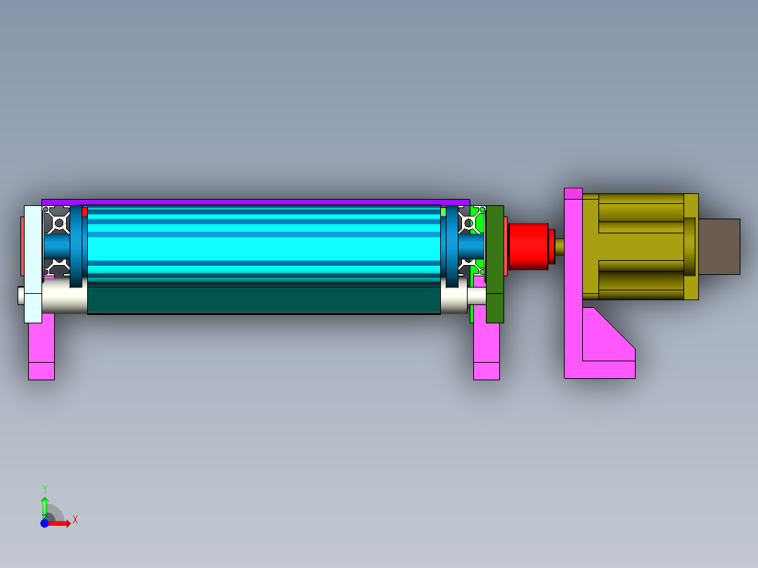 皮带输送线三维设计前视图