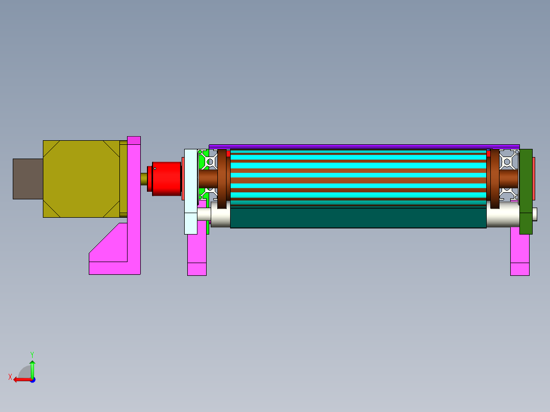 皮带输送线三维设计后视图