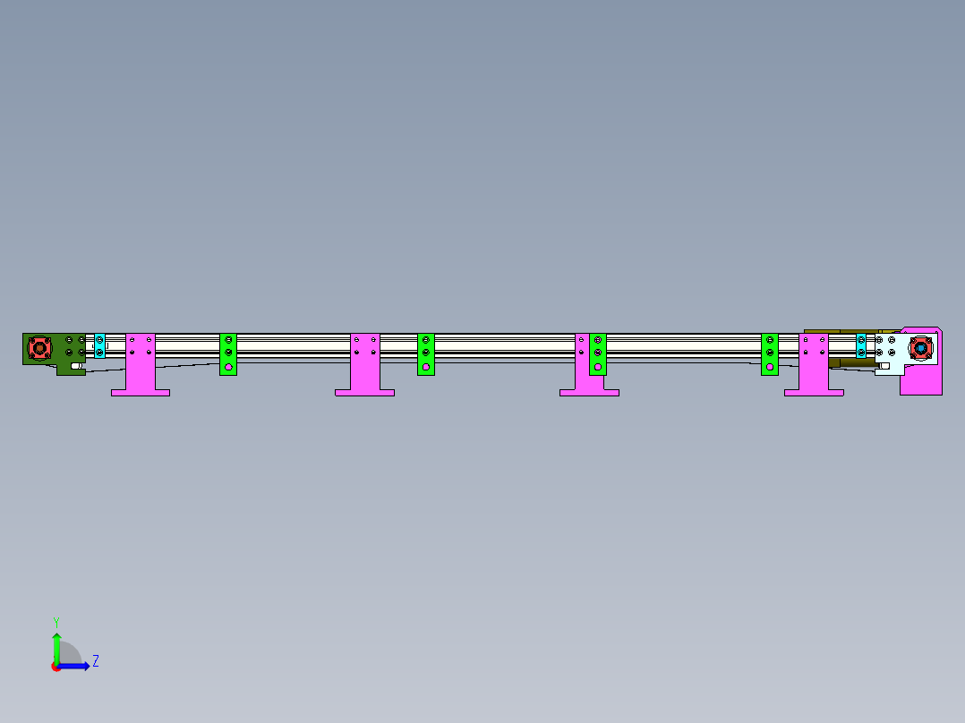 皮带输送线三维设计左视图