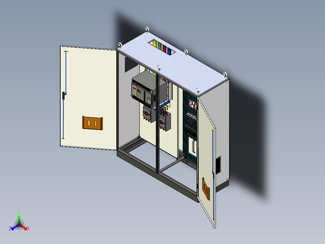 仿威图直流接触器控制柜正等轴测图