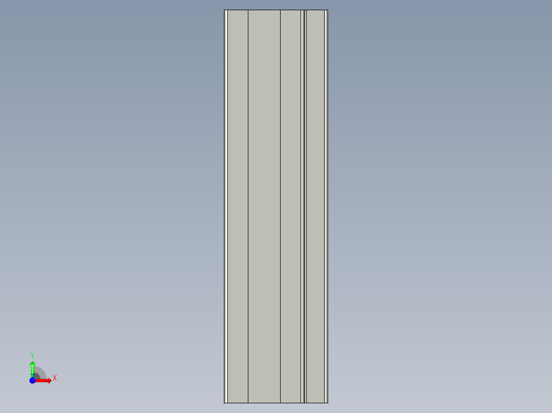 配重导轨前视图