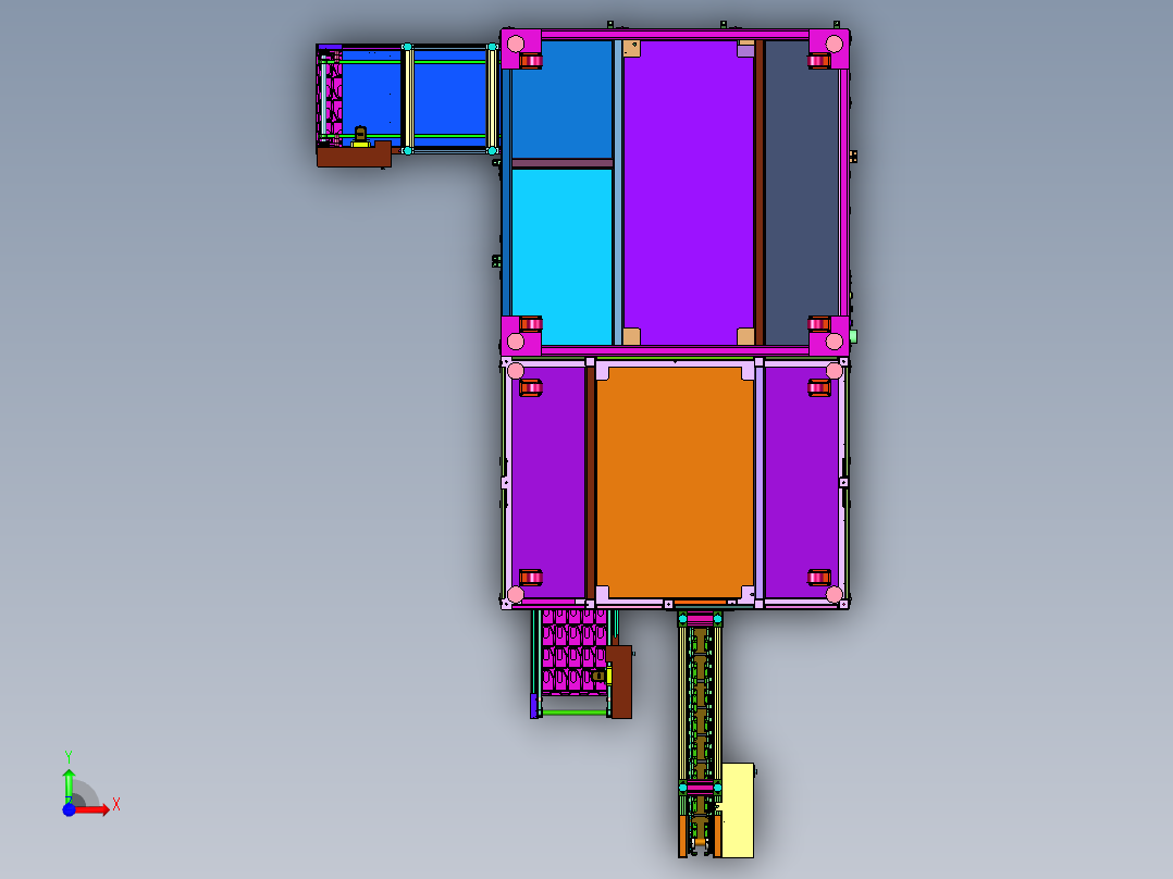 打磨机齿轮箱全自动装配设备前视图