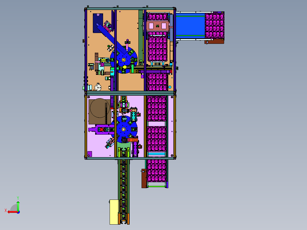 打磨机齿轮箱全自动装配设备后视图