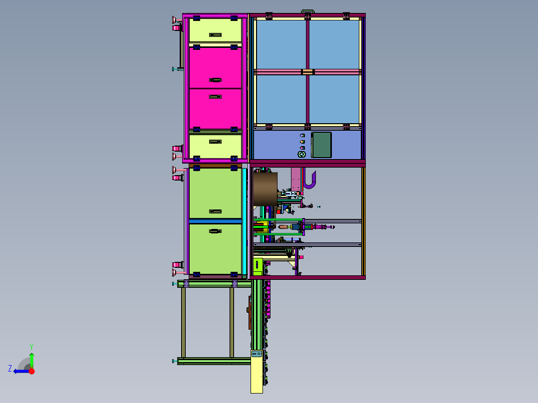 打磨机齿轮箱全自动装配设备右视图