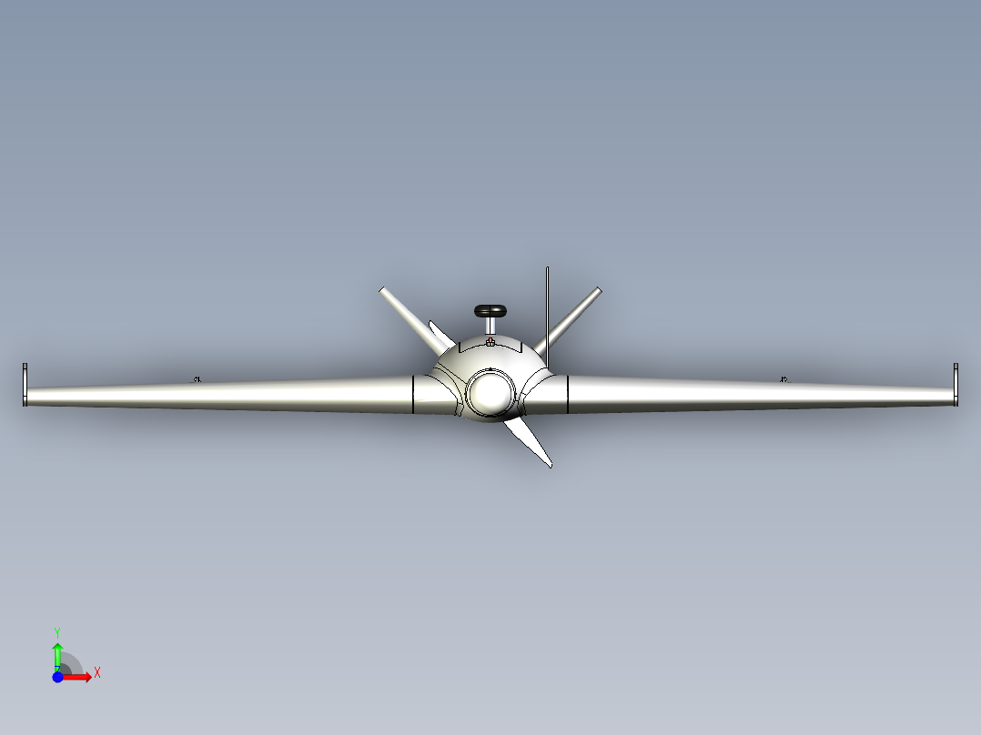 B2004184-KSAT 飞行翼身融合飞机前视图