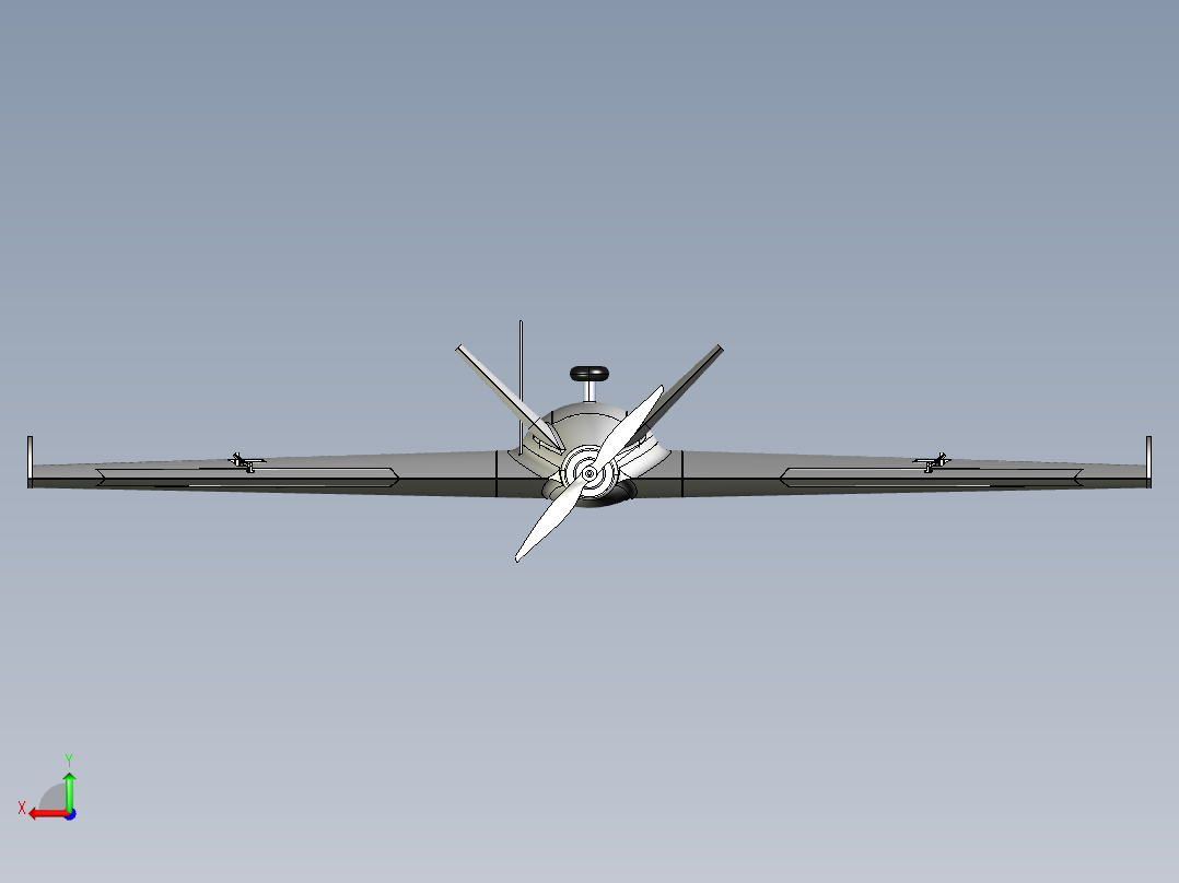 B2004184-KSAT 飞行翼身融合飞机后视图