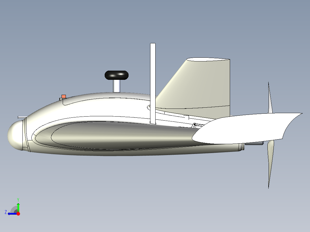 B2004184-KSAT 飞行翼身融合飞机右视图