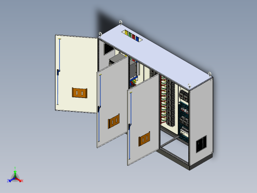 三柜组装万能断路器630竖装刀开关软启动plc控制柜 55340正等轴测缩略图
