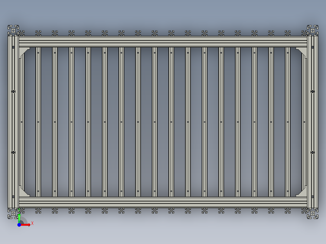 料仓支架组件前视图