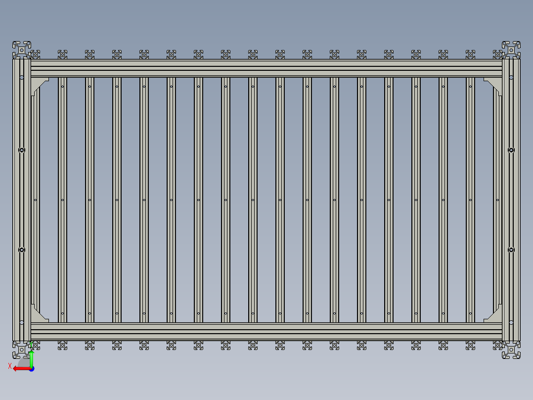料仓支架组件后视图