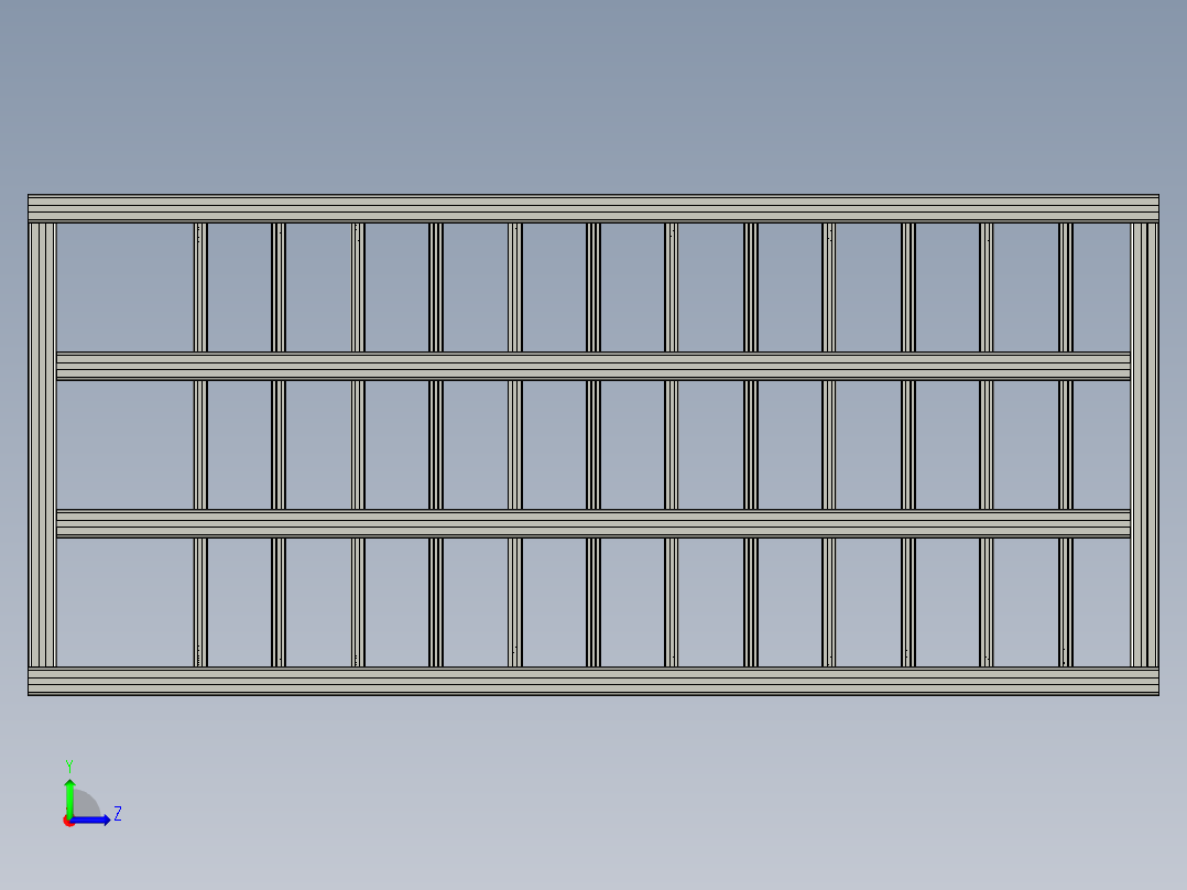 料仓支架组件左视图