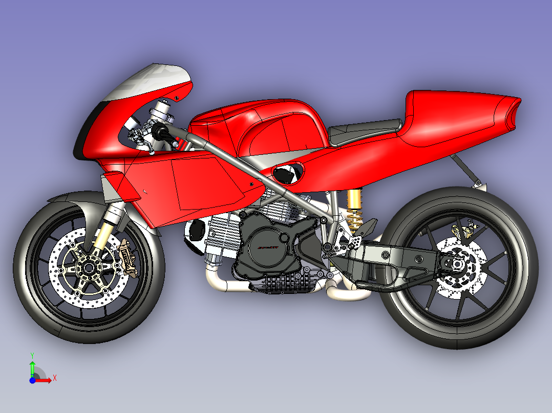 杜卡迪848摩托车数模前视图
