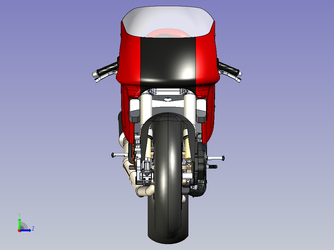 杜卡迪848摩托车数模左视图