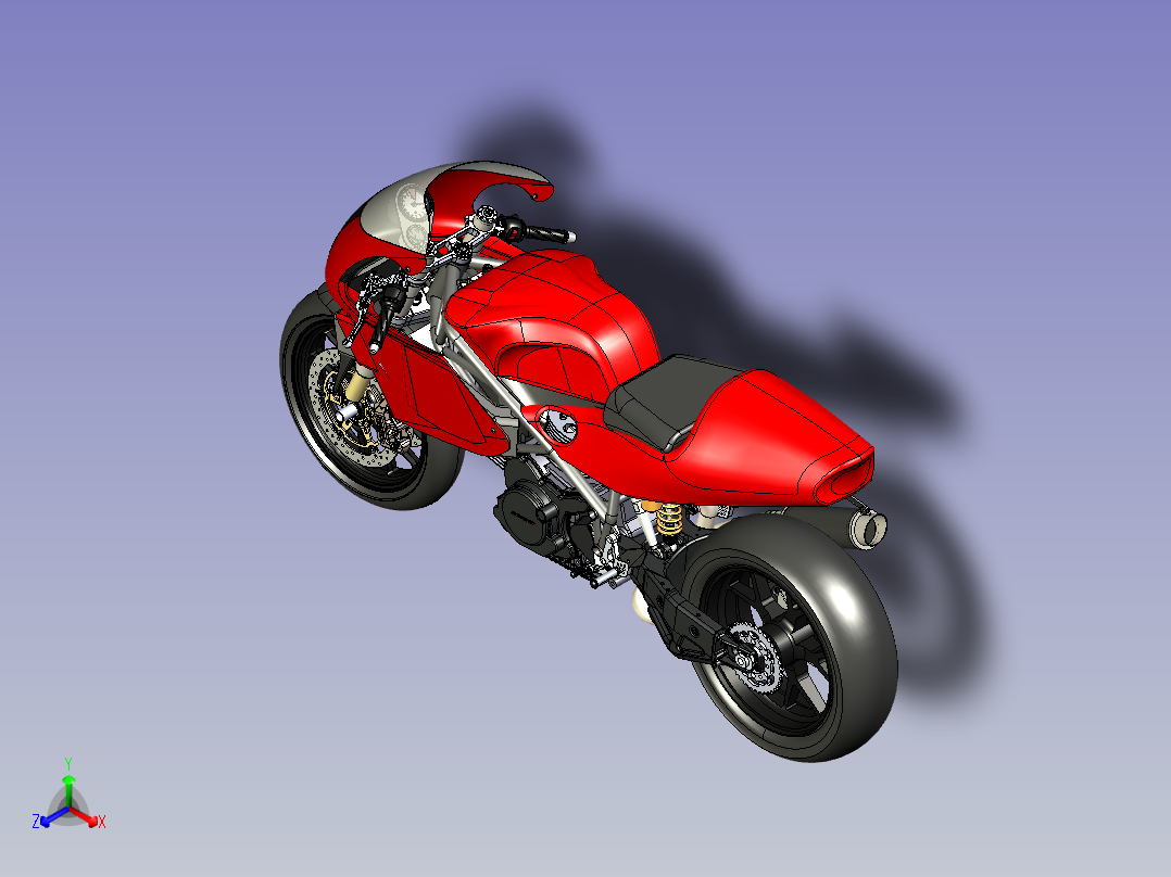 杜卡迪848摩托车数模正等轴测图