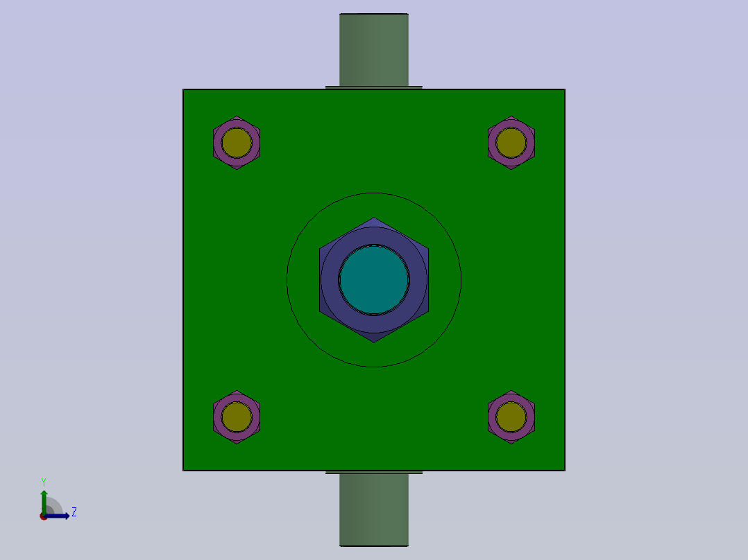 双作用气动缸（拉杆-耳轴安装）160x40x120mm左视图