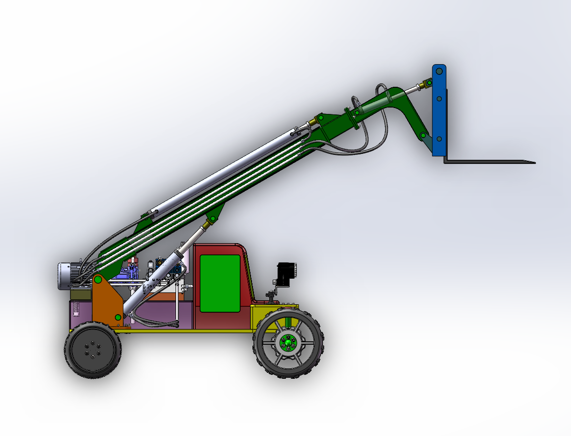 叉装机结构及其液压系统设计（SW+CAD+说明书）
