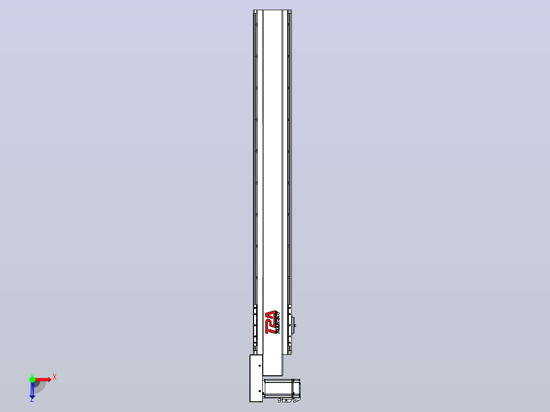皮带直线轴半封闭可选导轨TPA-HNB-120D-110-L850-ML-C-P40-N3俯视图