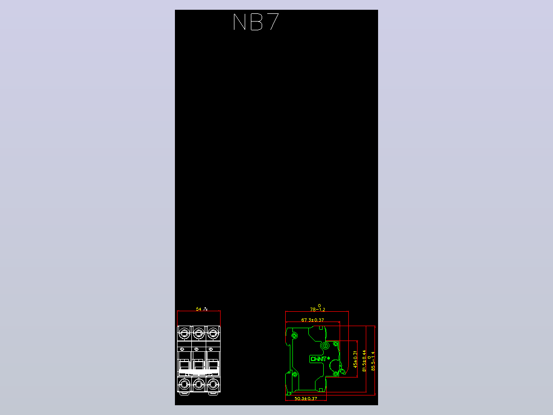 NB7 3P小型断路器外形安装尺寸图202202