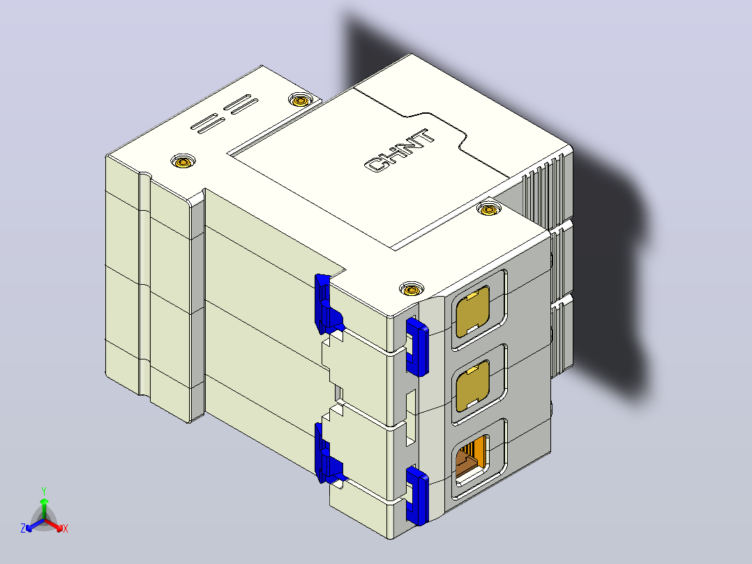 NXU-IIG 3P电涌保护器三维模型202307正等轴测图