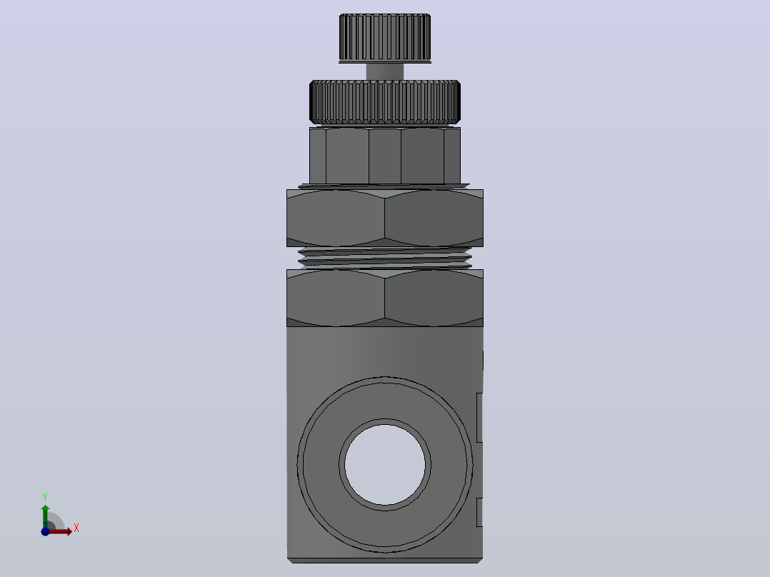 调速阀HAS1F-3隔板安装式速度控制阀[HAS2051F-08-3]前视图
