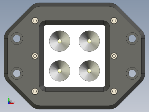 嵌入式安装吊舱 LED 灯前视缩略图