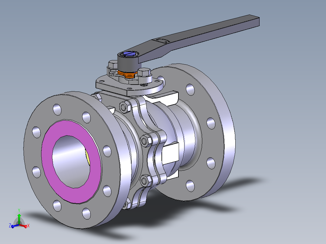 手动球阀User Library-Flange C300DN100主视图