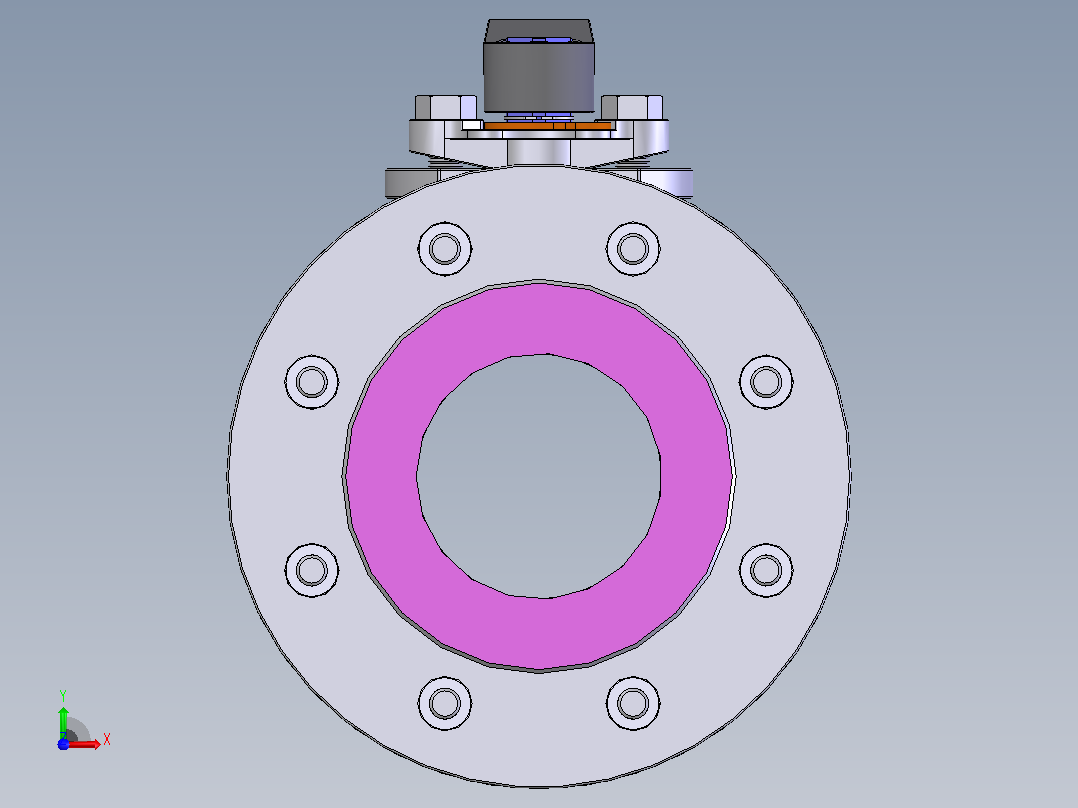 手动球阀User Library-Flange C300DN100前视图