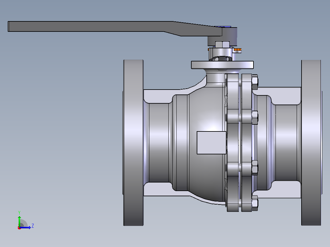 手动球阀User Library-Flange C300DN100左视图