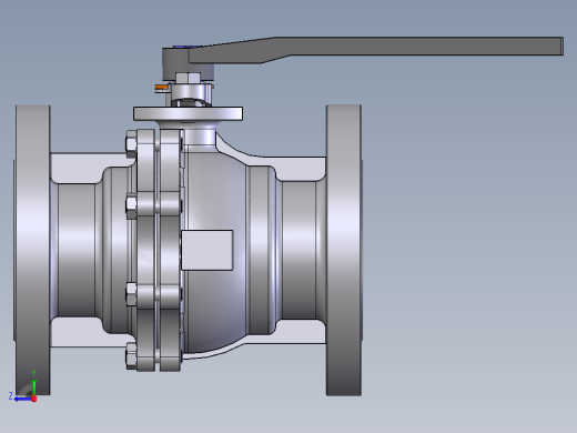 手动球阀User Library-Flange C300DN100右视缩略图